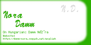 nora damm business card